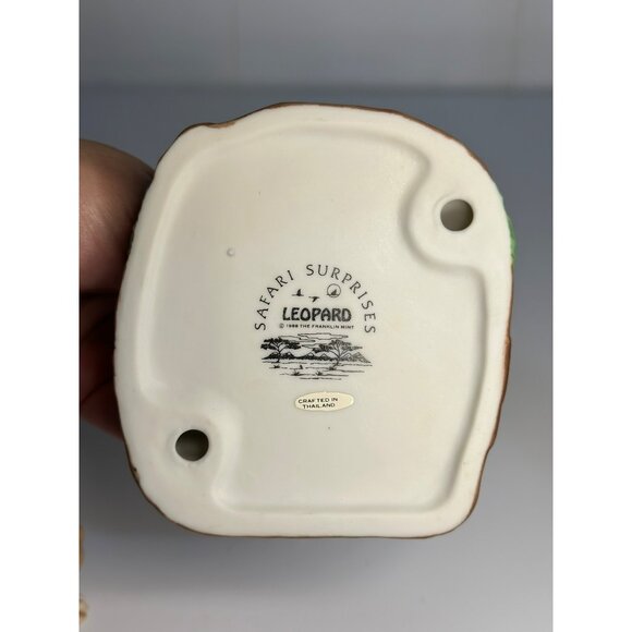 VTG 1988 Franklin Mint Safari Surprises 2.5" Leopard Porcelain Figurine Decor - Picture 6 of 8